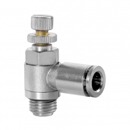 SC-ML-08-G18-EC Фитинг угловой с регулировкой расхода (пневмодроссель), 8мм x G 1/8